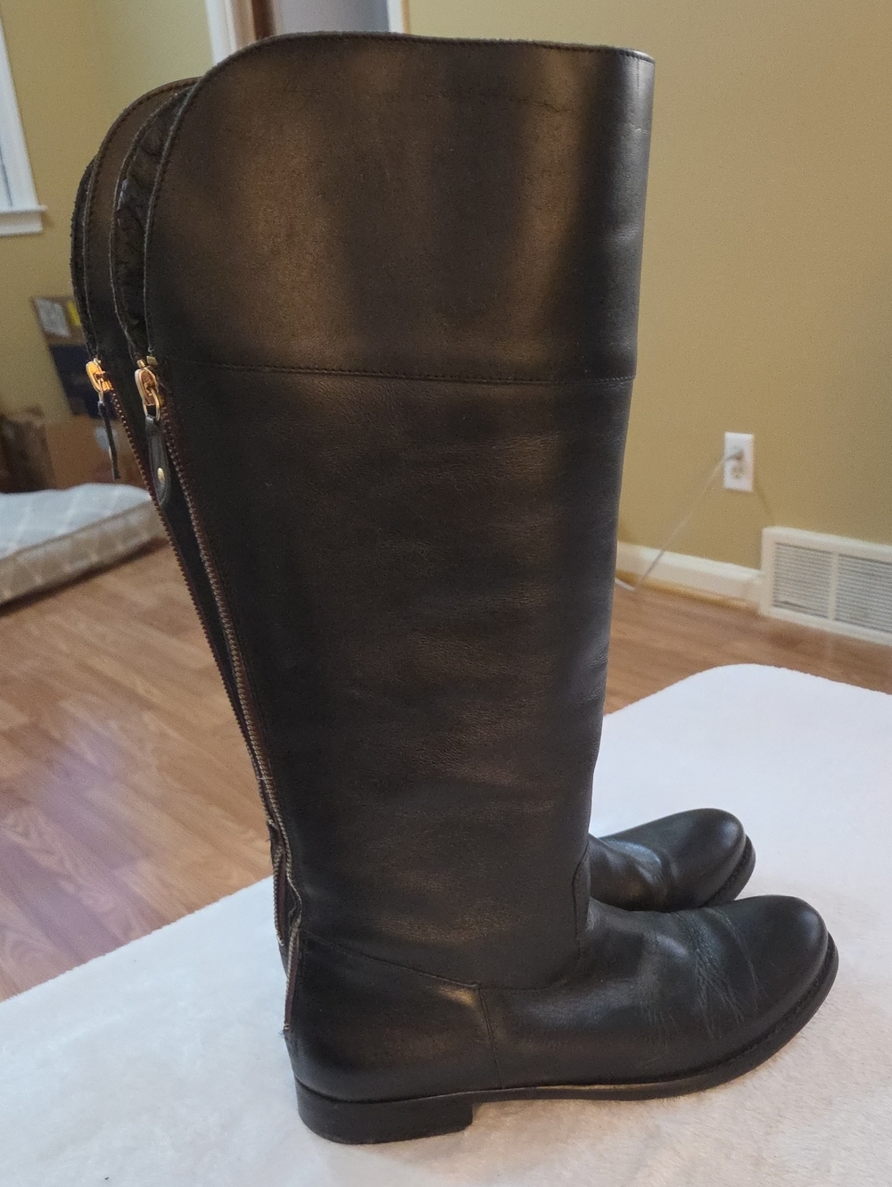Coconuts by Matisse Black Over-the-Knee Riding Boots with Gold Zipper